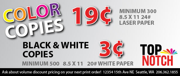 Special Color Copies Black and White Copies